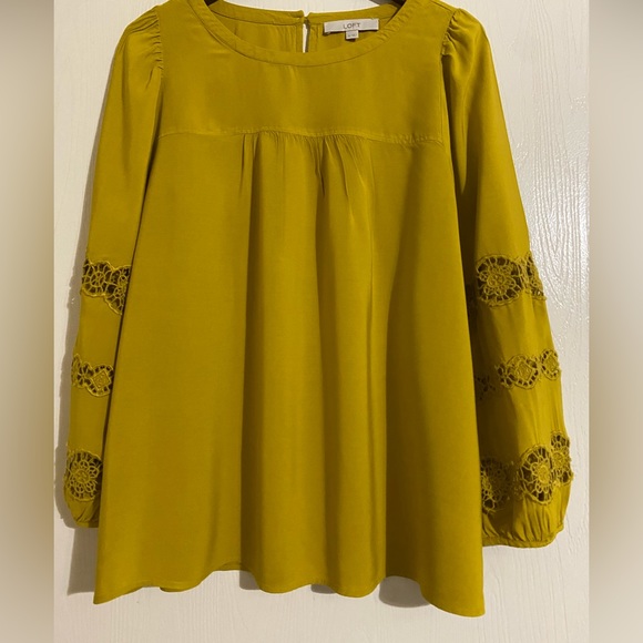 LOFT Tops - Loft Bohemian Gold/Mustard Long Sleeve Blouse Size XL